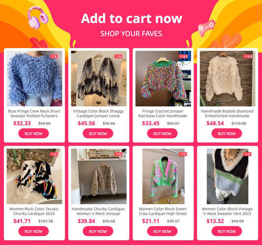 Fringe Crochet Jumper Rainbow Color Handmade Sweater Crew Neck Thick Needles Knit Pullover Knitwear Autumn/Winter Women Clothing SS69