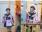 Traditional Japanese Kimono Dress for Women - Printed Pink