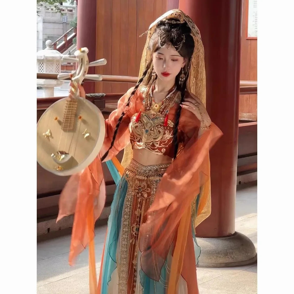 Dunhuang Feitian Western Princess Clothes Hanfu Exotic Photography Photo Chinese Style Dance Costume Hanfu Women China Clothing SS69