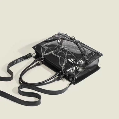 Y2K Labyrinth Butterfly Spider Web Letter Chain Handbags DIY Transparent Ita Bag Lolita Gothic Tote Vintage Fashion Shoulder Bag