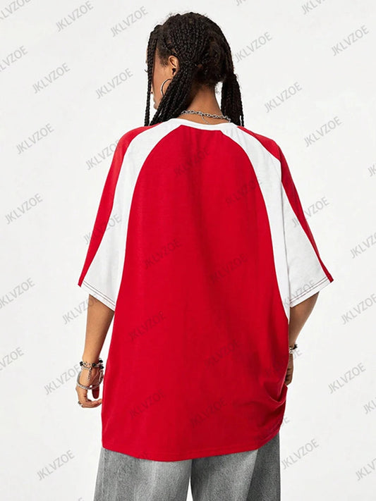 New Arriavl Summer Black Pink Retro Patchwork Football Jersey Y2K Tshirt Sports Breathable Short Sleeve O-neck T-shirt For Women SS69