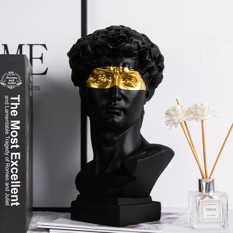 GUGUGUHOME David Head Resin Bust Sculpture - Modern Abstract Art