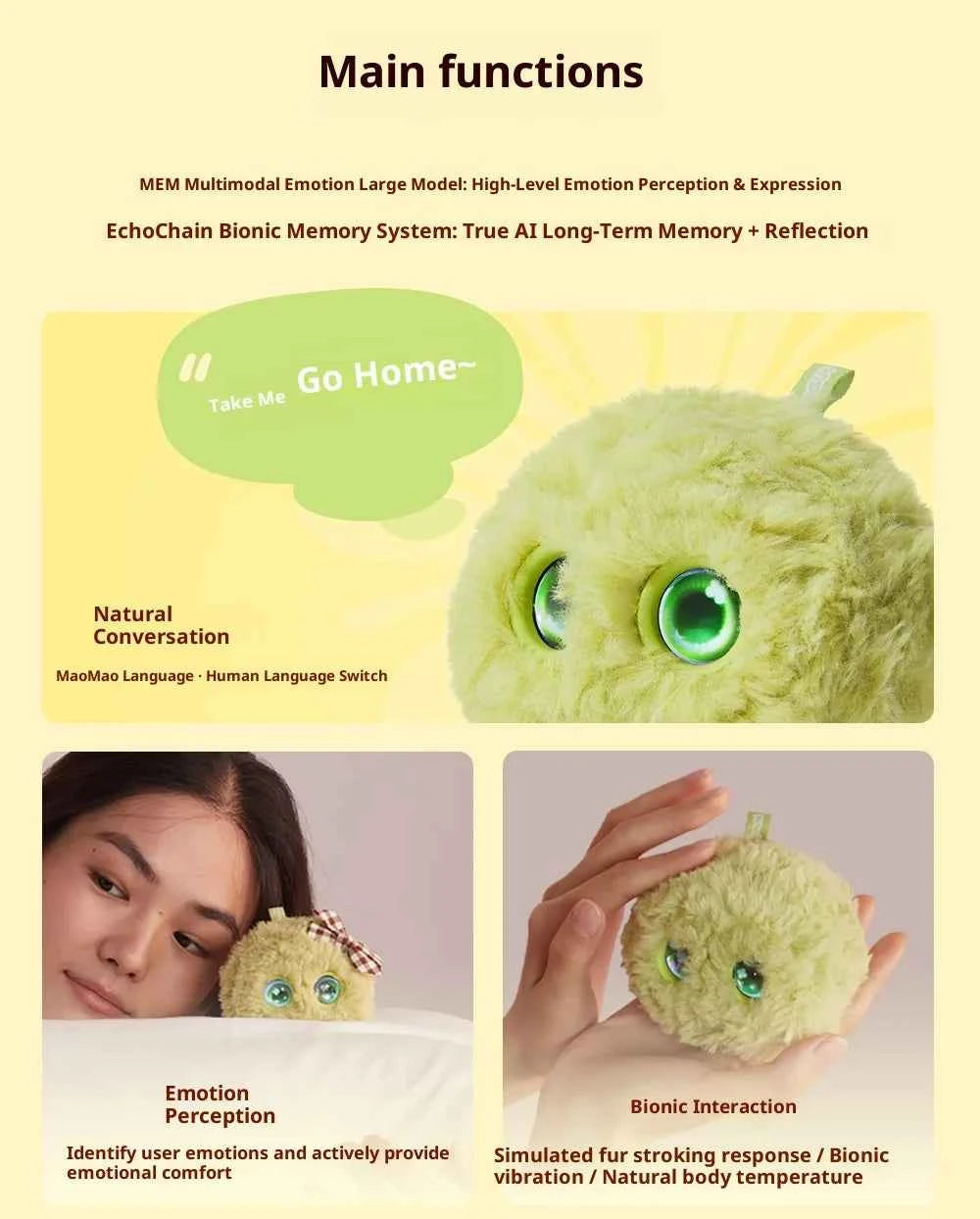 Fuzozo AI Robot Emotional Companion Biomimetic Memory System Interaction Smart Robot AI Chat Robots Toys Cartoon Birthday Gifts