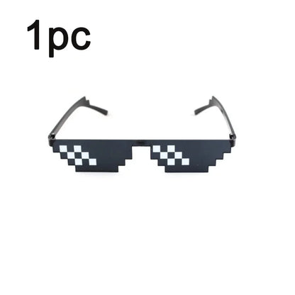 1-8pcs Mosaic Sunglasses Cool Party Vintage Shades Eyewear For Men Pixelated Sunglasses Funny Women Glasses