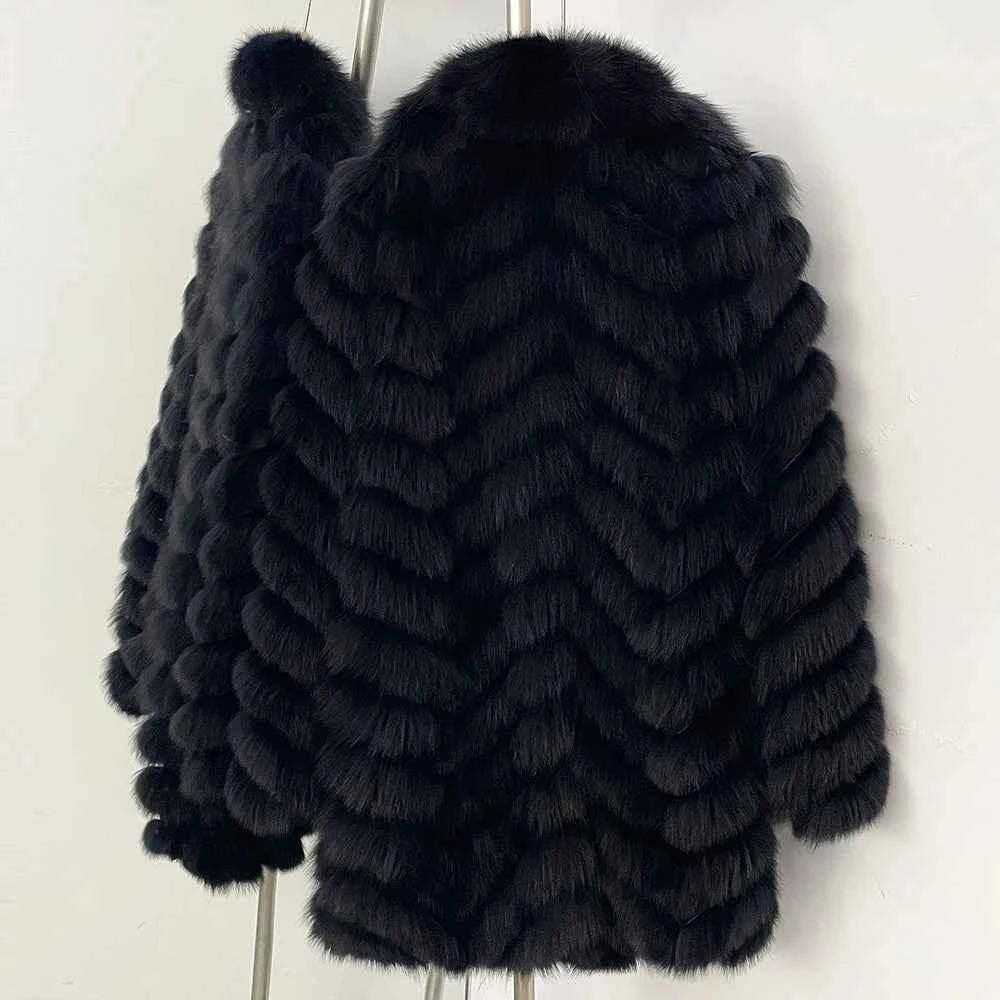 OFTBUY Natural Fox Fur Jacket Luxury Style Streetwear Lady New Winter Clothing Women Fashion Warm Thick Real Fur Coat Female