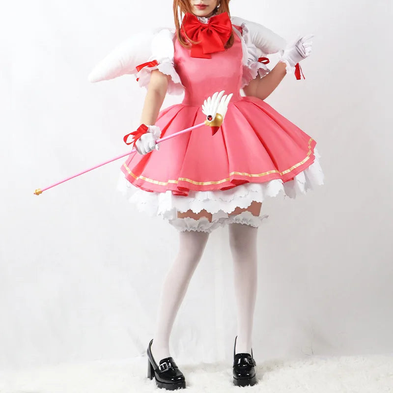 Sakura Cosplay Anime Sakura Cardcaptors Cosplay Costume Sakura Card Captor Role Play Uniform Halloween Party Costume for Women SS69