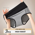 3Pcs/Set Cotton Women's Panties High Waist Body Shaper Underwear Plus Size M-4XL Underpants Soft Panty Slimming Female Briefs SS69