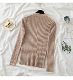 Women's O-Neck Knit Pullover Sweater - Soft Ribbed Long Sleeve