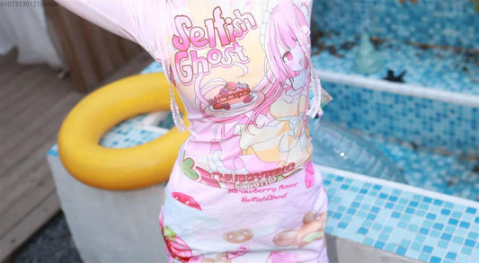 Subcultural Spicy Girl Clothes Cute Bottom Tee Shirt Y2k Harajuku Anime Slim Long Sleeve T-shirts Women Cartoon Pink Crop Tops SS69