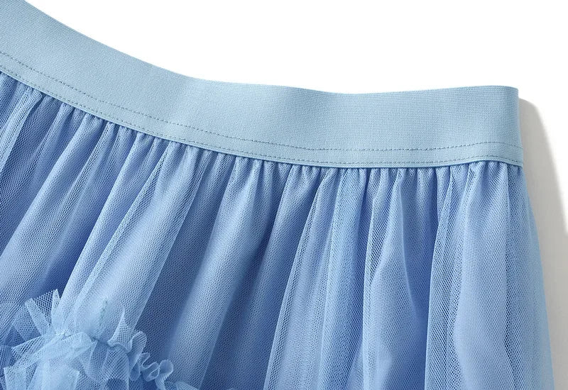 Tiered Tulle Maxi Skirt - Elegant A-Line High Waist Mesh