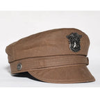 2025 New Navy Peaked Sailor Cap Men Women Summer Beret Hat Male Canvas Grey Eagle Belt Locomotive German Captain Casque