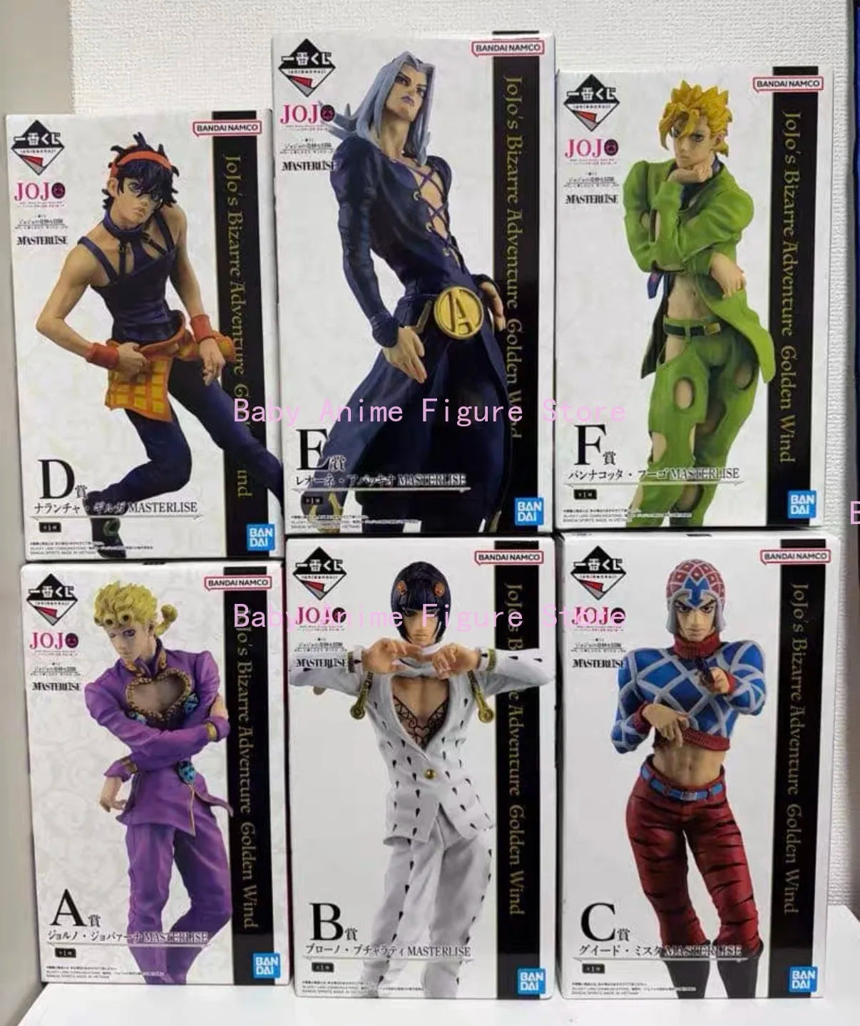 (In Stock)Origina BANDAI【Jojo Bizarre Adventure】Ichiban Kuji GOLDEN WIND Giorno Narancia Abbacchio Fugo Figure Doll Genuine