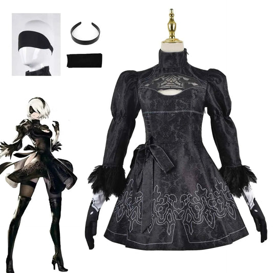 Nier Automata Cosplay Costume Yorha 2B sexy Outfit Games Suit Women Role Play Costumes Girls Hallo ween Party  Dress