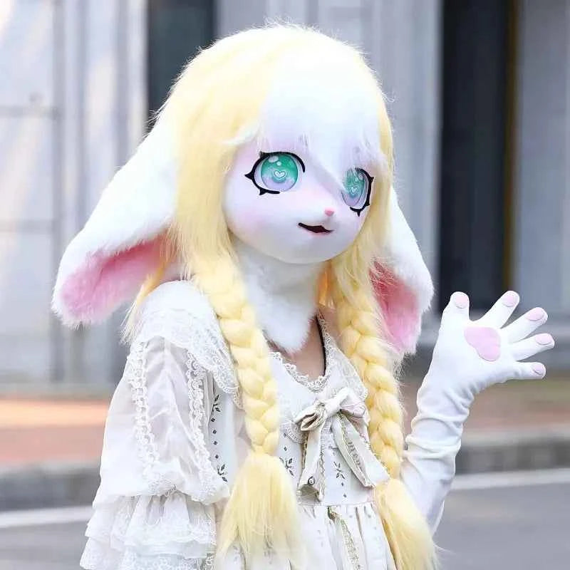 Fursuit Head Kigurumi Kig Furry Mask Cosplay Costume Paw Tail Comiket Furry Headbase Rabbit Doll Animal Cosplay Costume Kid Gift