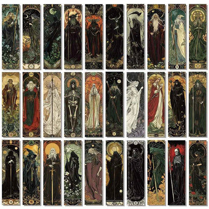 30/60PCS Creative Gothic style Dark Wizard Bookmarks High Beauty Cards Creative Reading Books Tags Annotated DIY Bookmarks