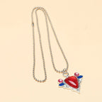 JoJo Bizarre Adventure Necklace Anime Joseph Joestar Necklaces Woman Fashion Red Ruby Stone Heart Necklace Cosplay Collier