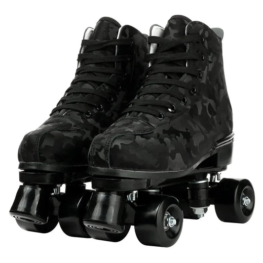 Double-Row Roller Skates Beginner Women Men Outdoor Skating 4 Wheels Skate Shoes Size 37 38 39 40 41-45 Flashing Quad Sneakers SS69 51.69 black black wheel / 37 / United States