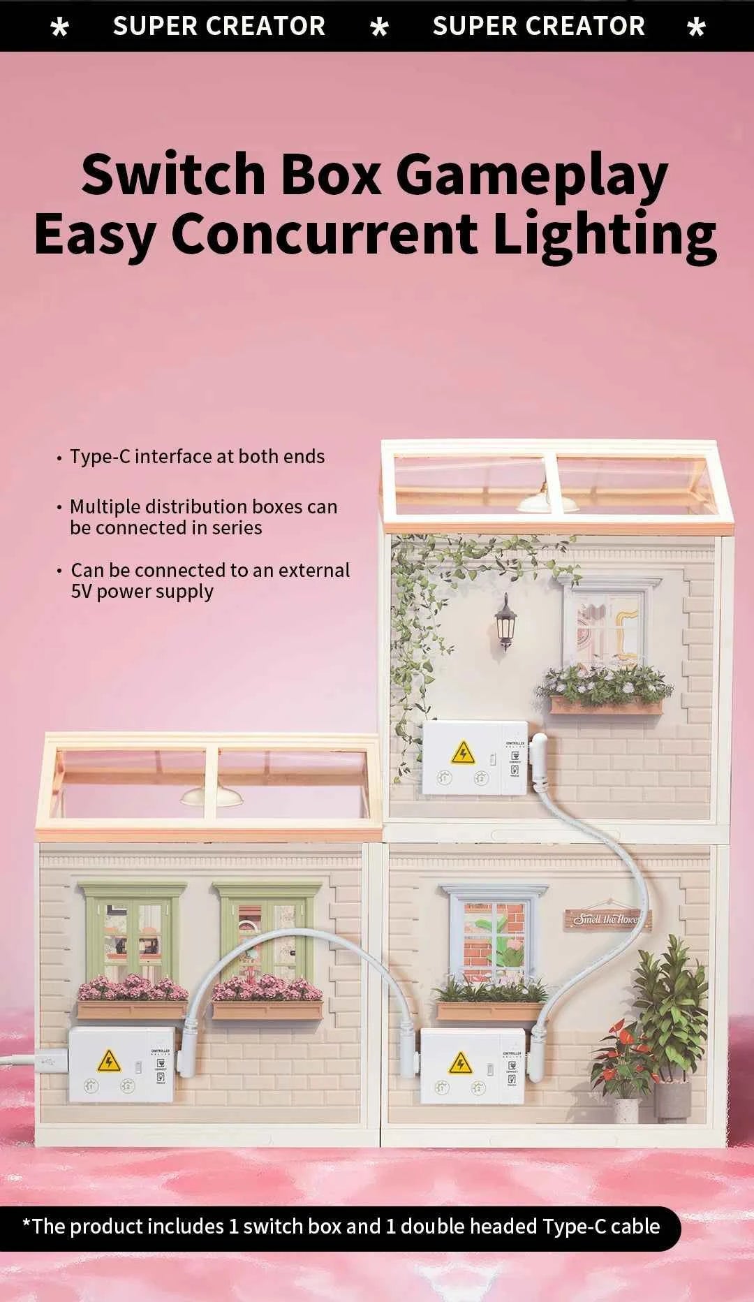 ROBOTIME DIY Miniature House Kit, Dollhouse Model Building Kit Birthday Creative Gifts for Adults, Kids (Pop Bubble Bathroom)