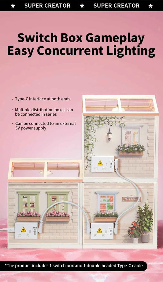 ROBOTIME DIY Miniature House Kit, Dollhouse Model Building Kit Birthday Creative Gifts for Adults, Kids (Pop Bubble Bathroom)