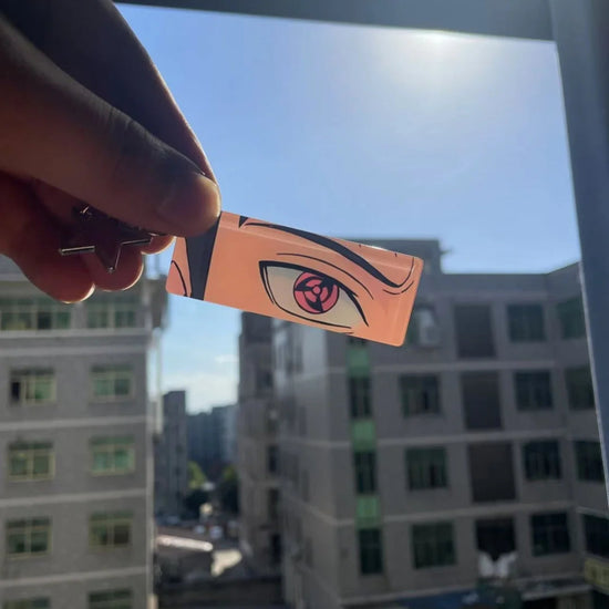 Naruto Keychain Acrylic Sunlight Uchiha Itachi Shining Eyes Rectangular Double Sided Pattern New Backpack Pendant Christmas Gift SS69 5.69 12