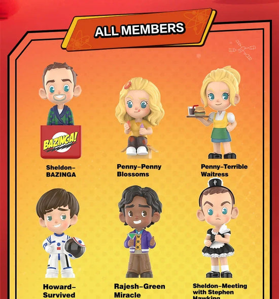 POP MART The Big Bang Theory Action Figures Toys TBBT Sheldon Penny Amy Leonard Howard Rajesh Bernadette Figure Dolls Kids Gifts SS69
