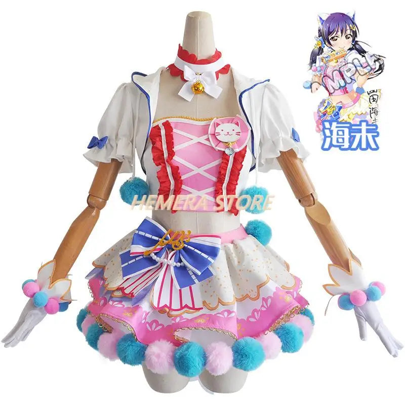 In Stock Anime LoveLive Cat Twin Tail Arcade Game 9 Characters Cosplay Costume Tojo Nozomi Nico Honoka Umi Rin Maki Eli Full Set - SS69