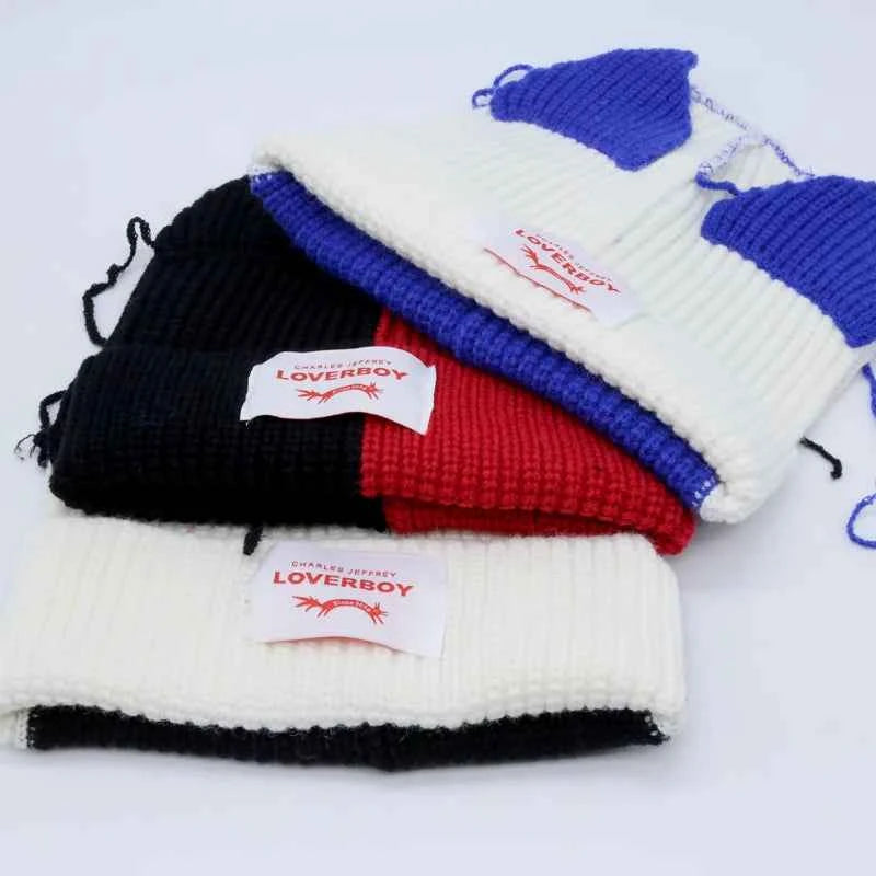 Long fox Ears Knitted Hat Men Women Rabbit Ear Warm Crochet Beanies Kpop Hip Hop Hat Winter Skullies Cap Y2k Christmas Gifty