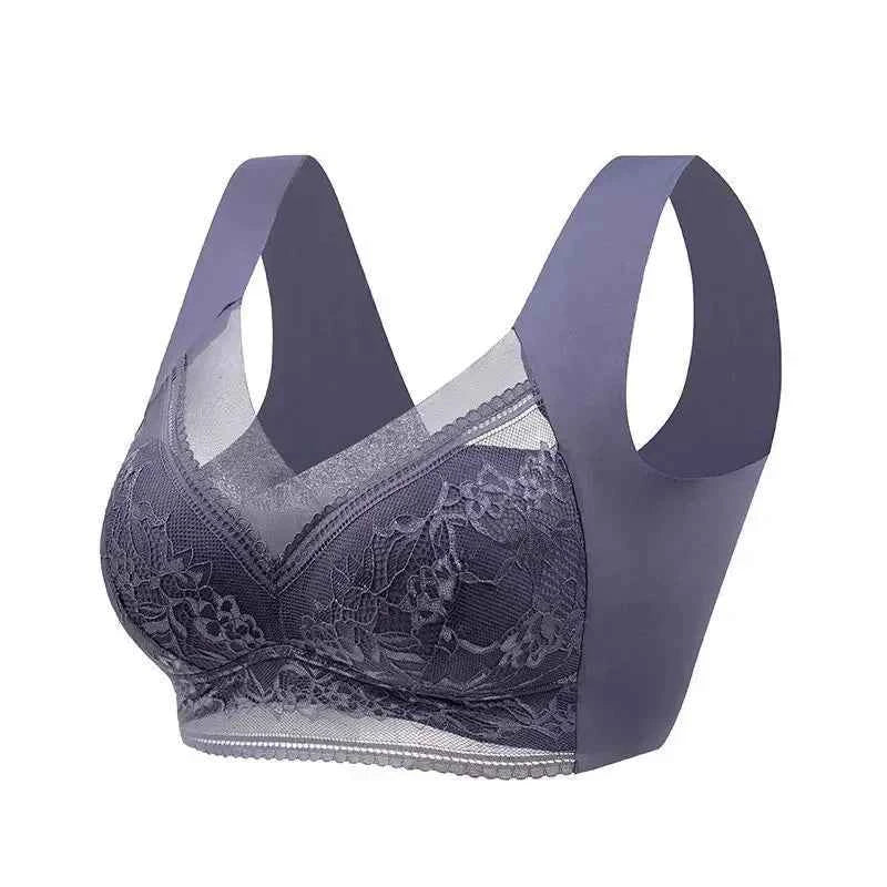 L-6L Women Large Bra Push Up Ice Silk Seamless Upper Bralette Lace Wireless Summer Bras Top Lingerie Underwear Brasieres Mujeres