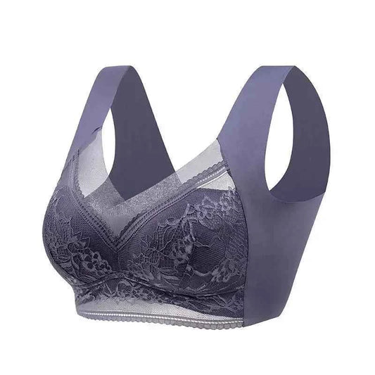 L-6L Women Large Bra Push Up Ice Silk Seamless Upper Bralette Lace Wireless Summer Bras Top Lingerie Underwear Brasieres Mujeres
