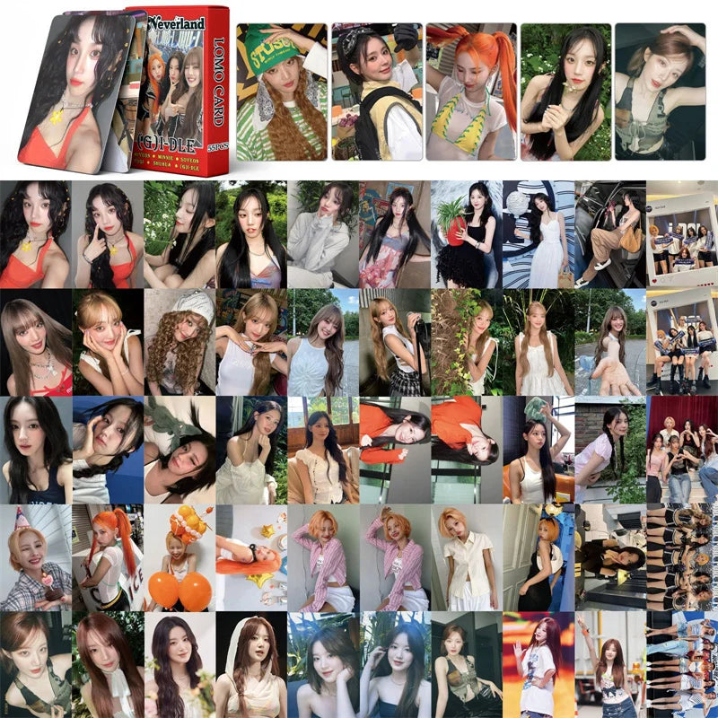 KPOP 55cards/set (G) I-DLE Album Card I FEEL Album GIDLE Ye Shuhua MINNIE Printed Photo Card LOMO Card Gift For Girls Collection SS69 7.69 MM-5-GD47