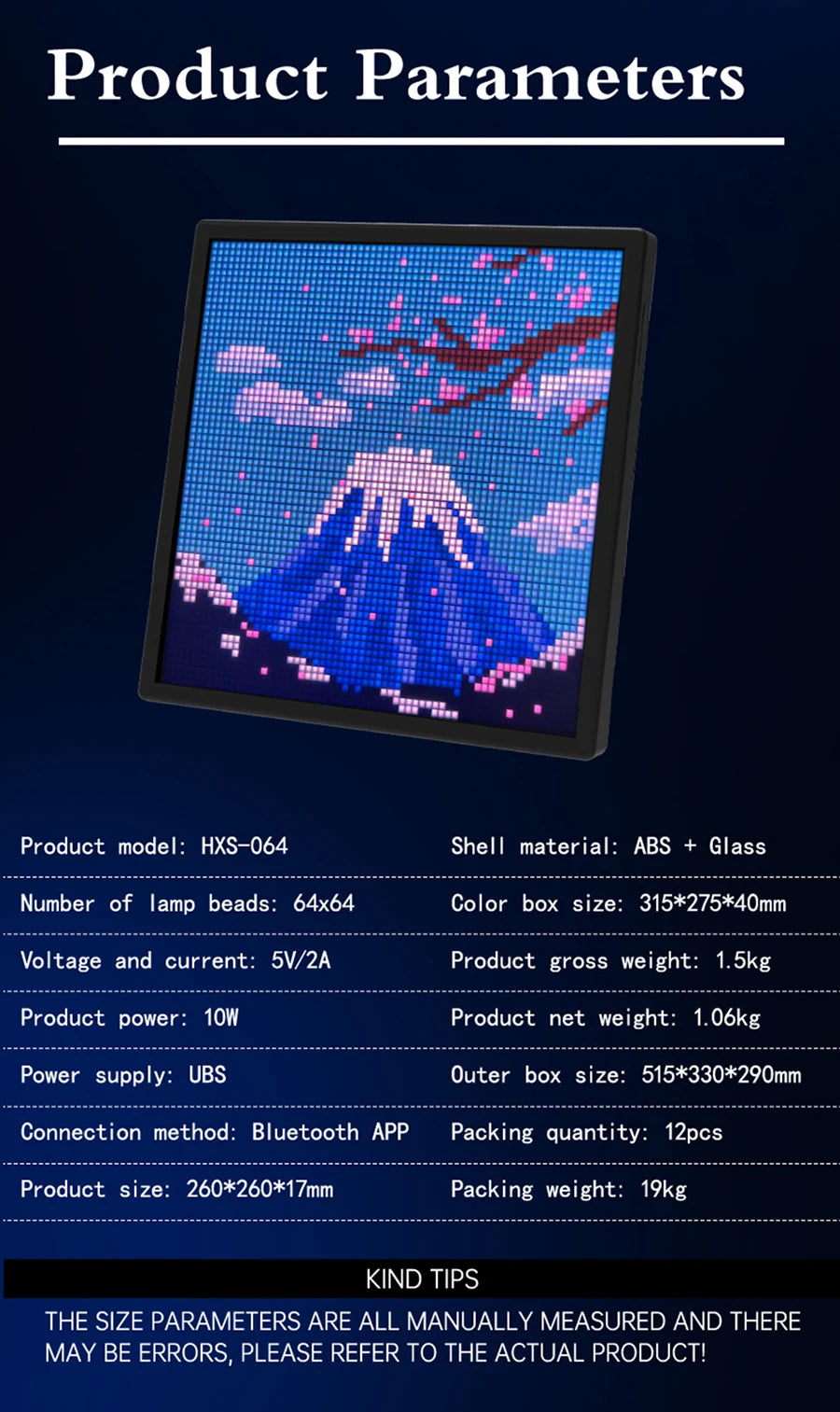 Smart LED Pixel Matrix Display 64x64 RGB App Control