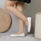 Women's Split-Toe Tabi Ballet Flats, Soft Leather Slip-On
