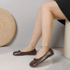 Women's Split-Toe Tabi Ballet Flats, Soft Leather Slip-On