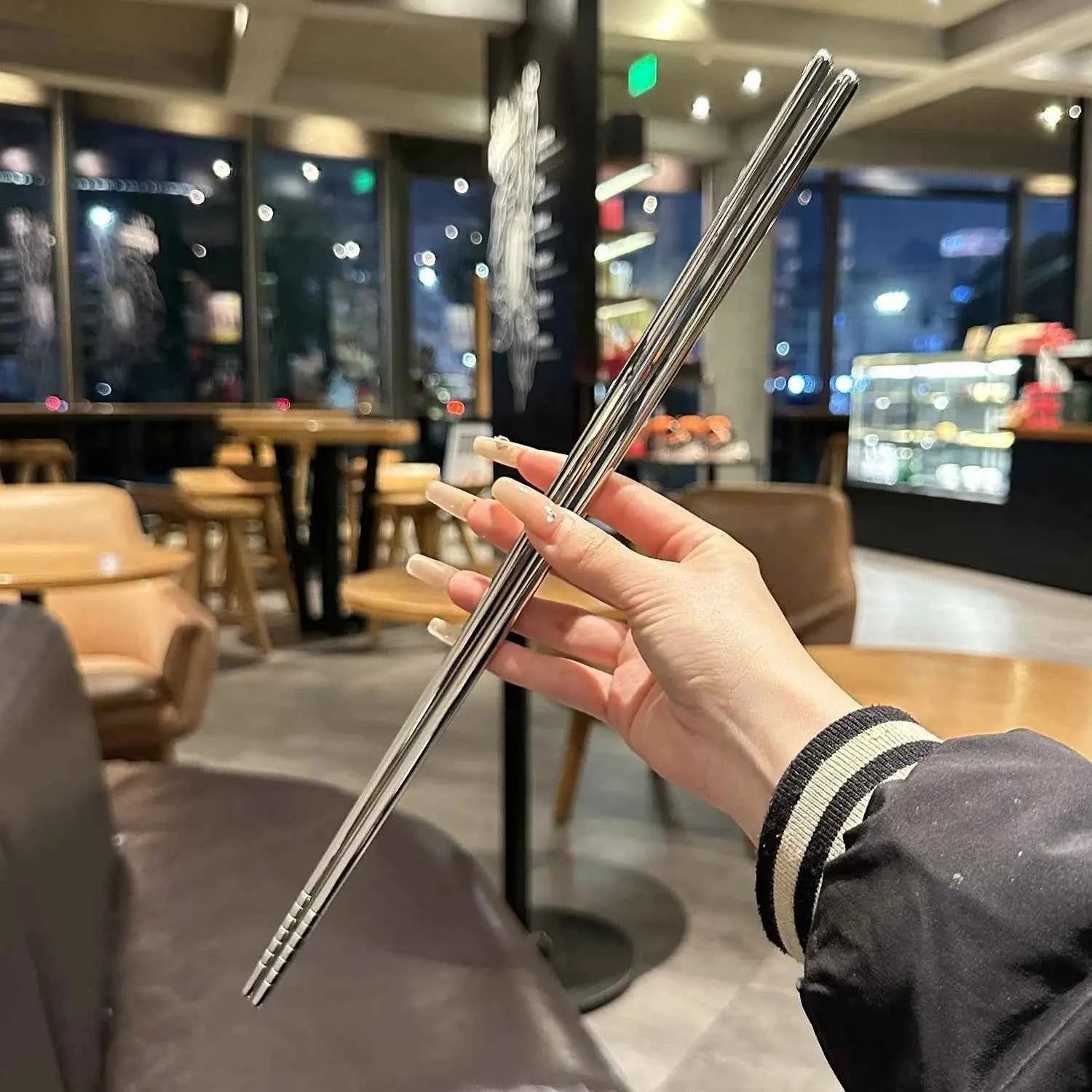 Stainless steel and long chopsticks, high-temperature resistant hot pot chopsticks, 45cm serving chopsticks for household use