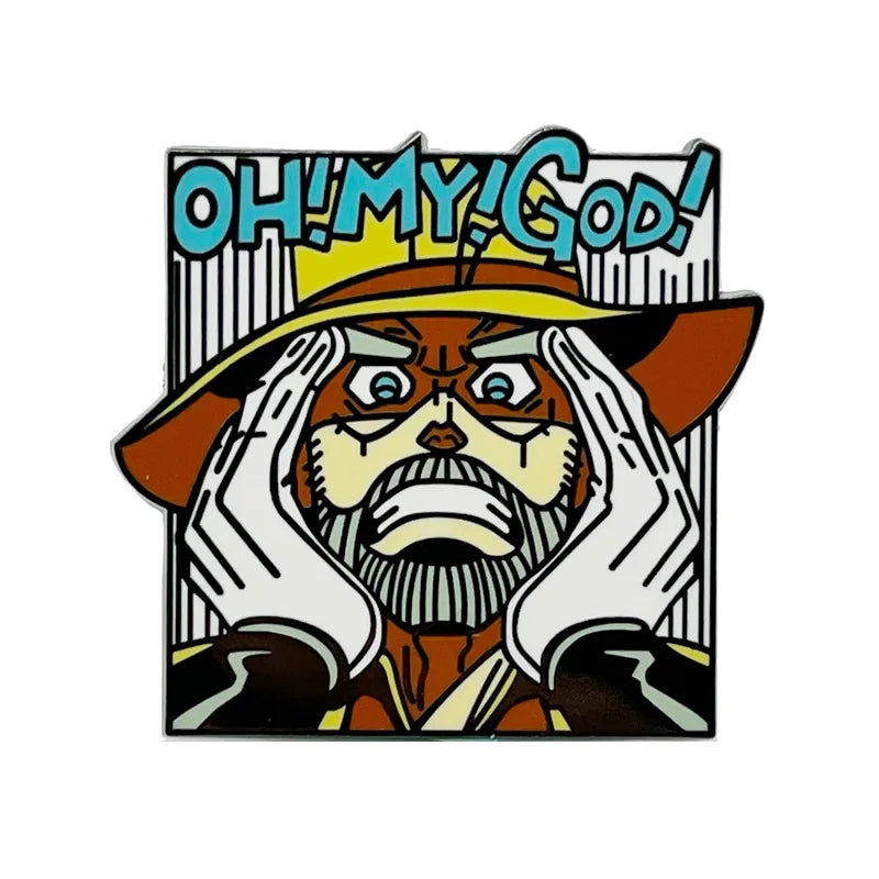 Joseph Joestar Badges Pendant Anime JoJo's Bizarre Adventure Pins Manga Brooches for Bag Backpack Clothing Lapel ACG Cosplay Toy