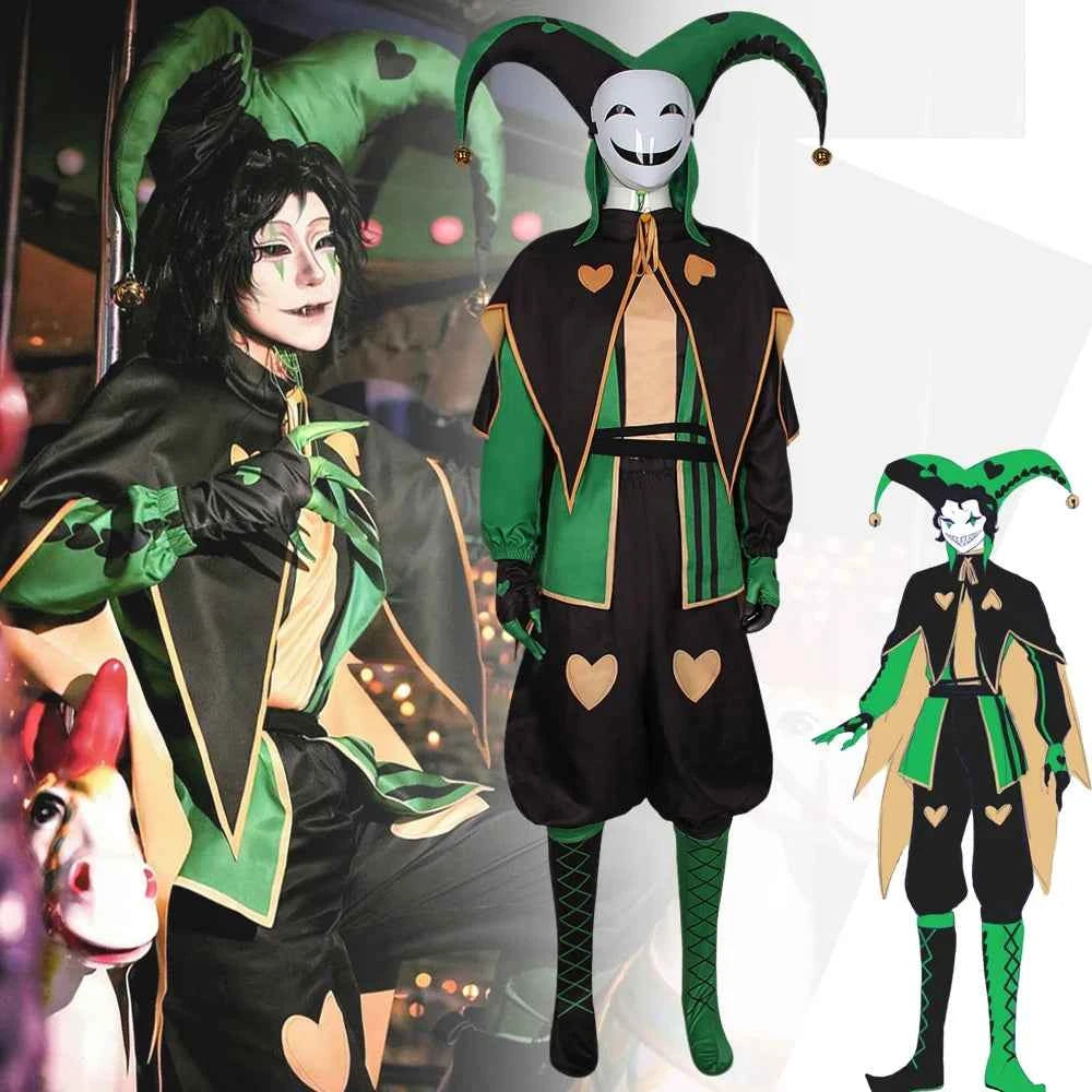 ‌Anime The Freak Circus Harlequin Cosplay Costume Adult Clown Top Pants Full Set Joker Uniform Halloween Carnival Clothes