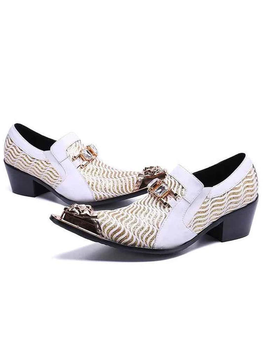 Special Square Toe Men's Shoes Slip on Genuine Leather Dress Men Party, Business, and Wedding Shoes men