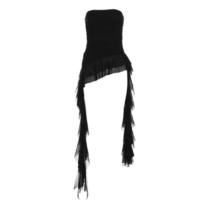 Nibber 2026 Spring New Solid Color Sweet Gentle Cute All-match High Street Travel Sexy Cool Women Chest Wrap ruched Tassel Vest