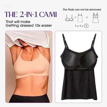 Cami Bra – Women's Camisole With Built In Padded Bra Vest Dropshipping As Seen on Tiktok Pink Top For Women Pajamas Home Wear