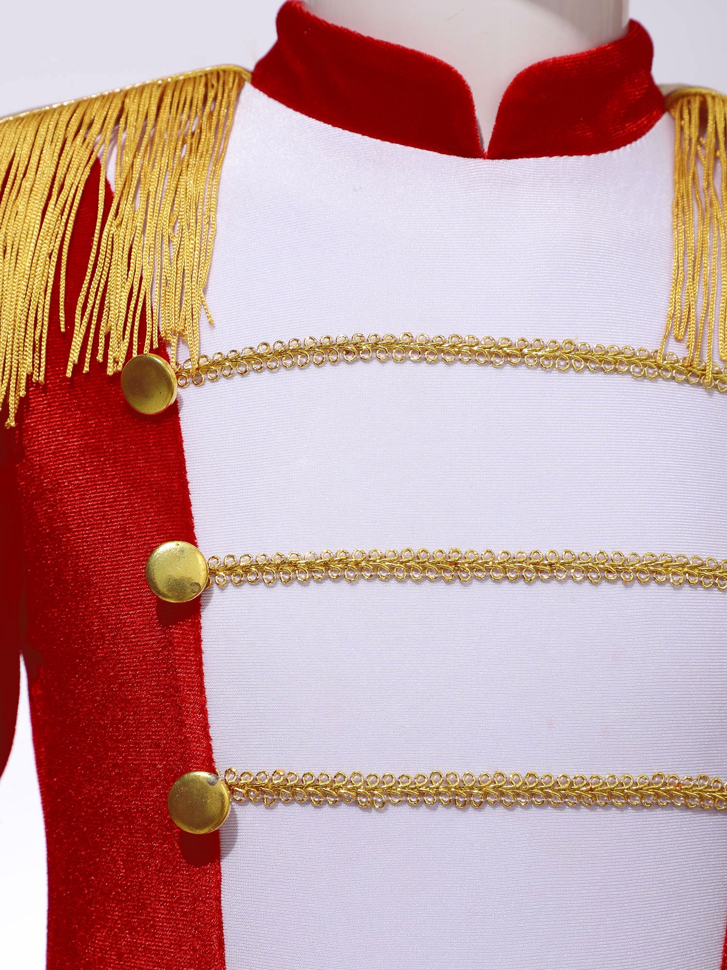 Inlzdz Women's Sequin Tassel Ringmaster Leotard Dress