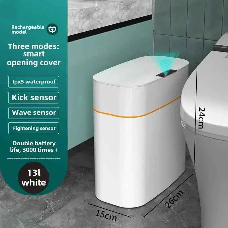 Smart sensor trash can for home use, bedroom with lid, bathroom, anti-odor, bedroom and living room