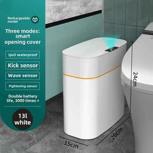 Smart sensor trash can for home use, bedroom with lid, bathroom, anti-odor, bedroom and living room