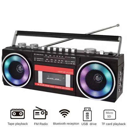 Desktop Retro Cassette Recorder Player With Am Fm Sw Portable Player Wireless Bluetooth Speaker Radio Auto Stop Tape FM Radio