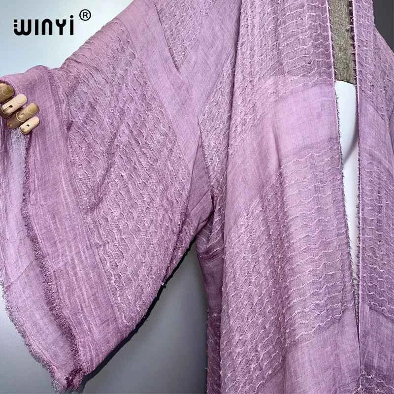 WINYI  high quality comfortable Women Soft Cardigan Loose Dress Party Boho Maxi beach Holiday Swimming Cover ups Africa Kimono