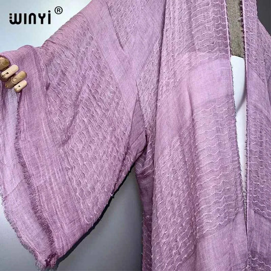 WINYI  high quality comfortable Women Soft Cardigan Loose Dress Party Boho Maxi beach Holiday Swimming Cover ups Africa Kimono