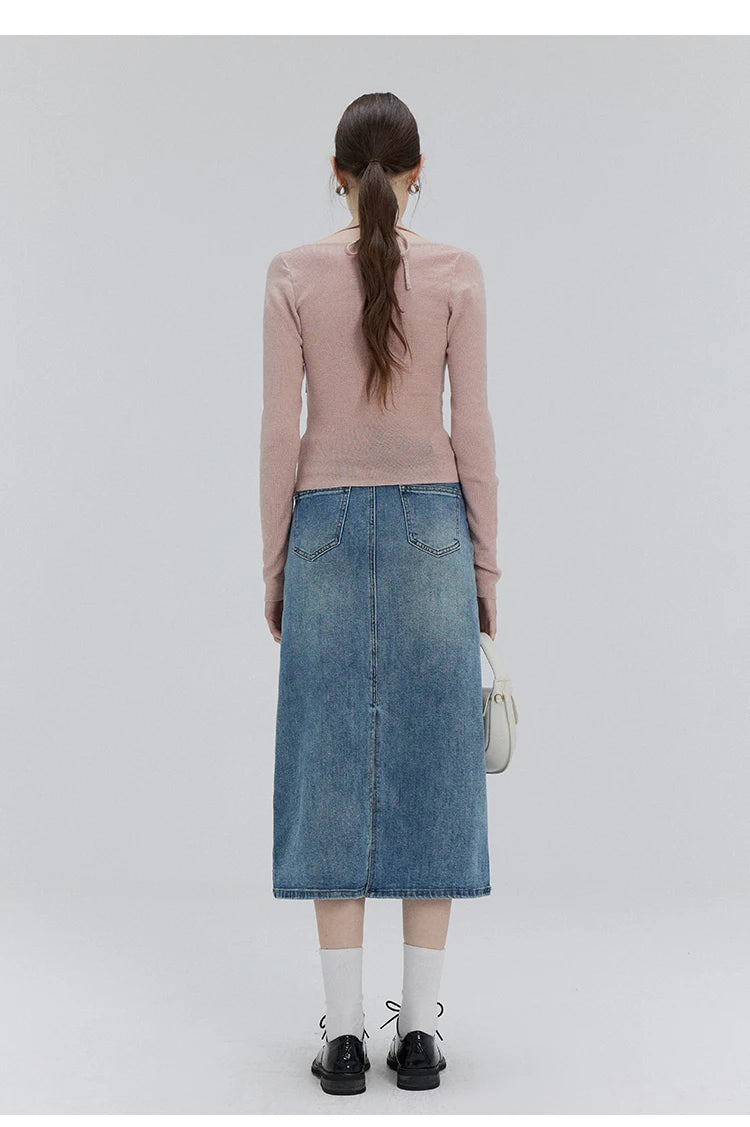 EGGKA Autumn One-shoulder Halter Neck Knitted Tops Women Slim Designer T-Shirts Slash Neck Long Sleeve Tops Korean Fashion Tees - SS69