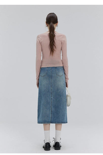 EGGKA Autumn One-shoulder Halter Neck Knitted Tops Women Slim Designer T-Shirts Slash Neck Long Sleeve Tops Korean Fashion Tees - SS69