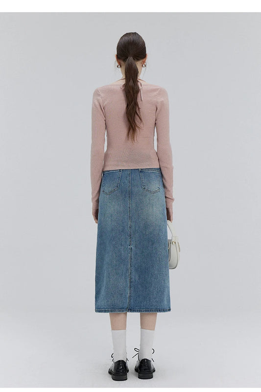 EGGKA Autumn One-shoulder Halter Neck Knitted Tops Women Slim Designer T-Shirts Slash Neck Long Sleeve Tops Korean Fashion Tees - SS69