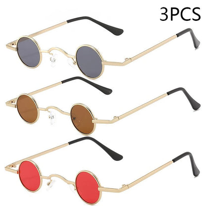 Vintage Rock Punk Man Sunglasses Classic Small Round Sunglasses Women Wide Bridge Metal Frame Black Lens Driving Eyewear SS69 10.69 Blue