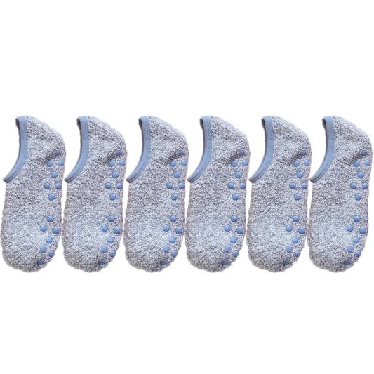 1/3Pairs Thickened Plush Socks Women Winter Warm Coral Fleece Sox Sleeping Slippers Silicone Non-slipInvisible Short Boat Socks